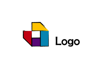 Abstract logo multicolored squares