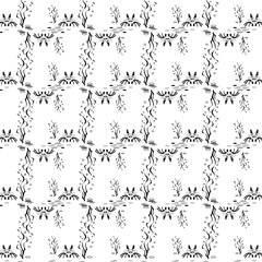 cartoon drawing of crab and seaweed black and white. sea bottom