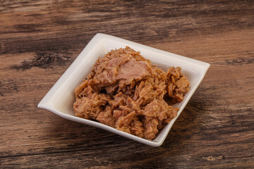 Canned tuna fillet for salad