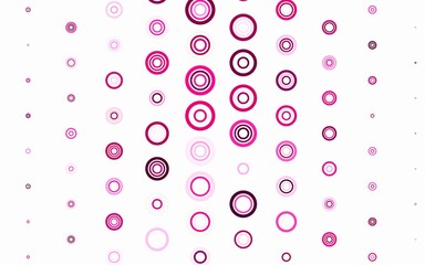 Light Pink vector background with bubbles.