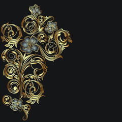 Vector frame of flowers. Vintage floral elements Isolated botanical illustration for a postcard.	