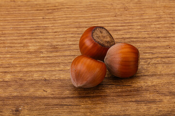 Hazelnut heap isolated over background