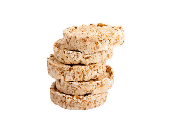 Handmade oat cookies with sesame and different seeds, isolated