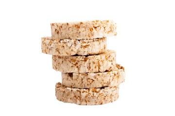 Handmade oat cookies with sesame and different seeds, isolated