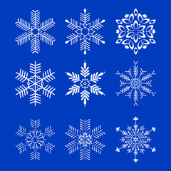 Fototapeta na wymiar set of snowflakes vector illustration