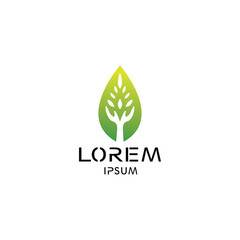 leaf and hand logo, brand illustration, natural color, vector design