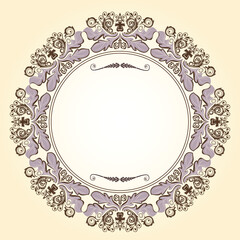 Vector frame of flowers. Vintage floral elements Isolated botanical illustration for a postcard.	