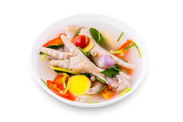 Chicken feet spicy soup tasty Thai food