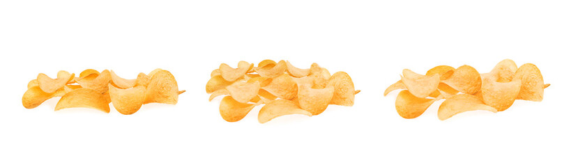 set of chips heap isolated on white