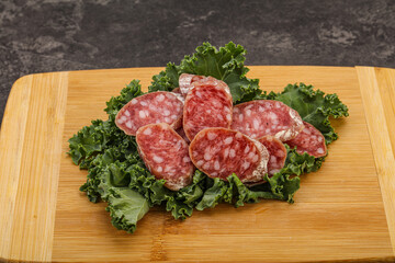 Iberian pork Fuet sausage slices