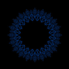 Circular pattern in form of mandala for Henna, Mehndi, tattoo, decoration. Decorative ornament in ethnic oriental style