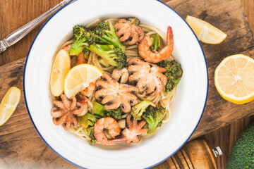 Octopus and Shrimp Seafood Noodle