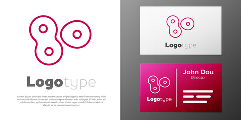 Logotype line Cell division process icon isolated on white background. Logo design template element. Vector.