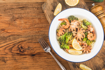 Octopus and Shrimp Seafood Noodle