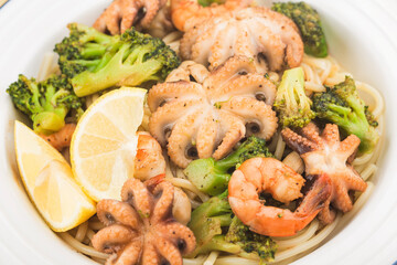 Octopus and Shrimp Seafood Noodle