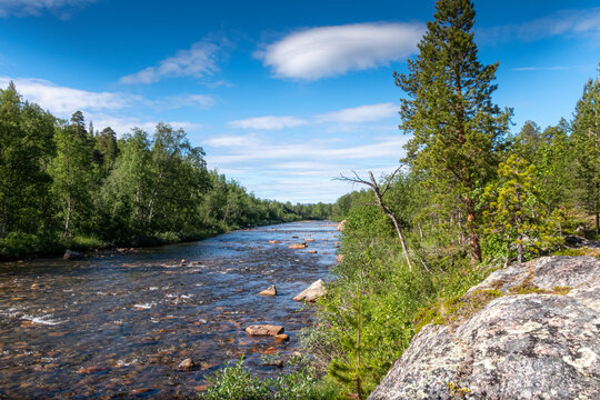 Wild river in the Dividalen national park, Norway