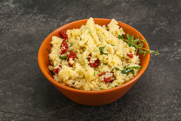 Vegetarian uisine - couscous with vegetables