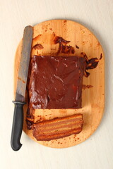 Making Chocolate Hazelnut Meringue Cake