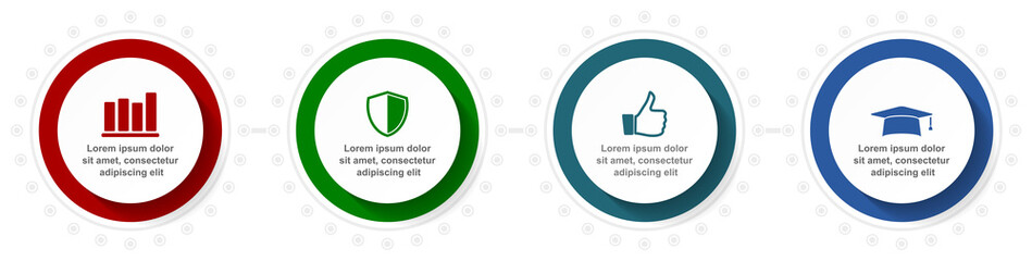 Flat design business diagram, infographic vector template with 4 options