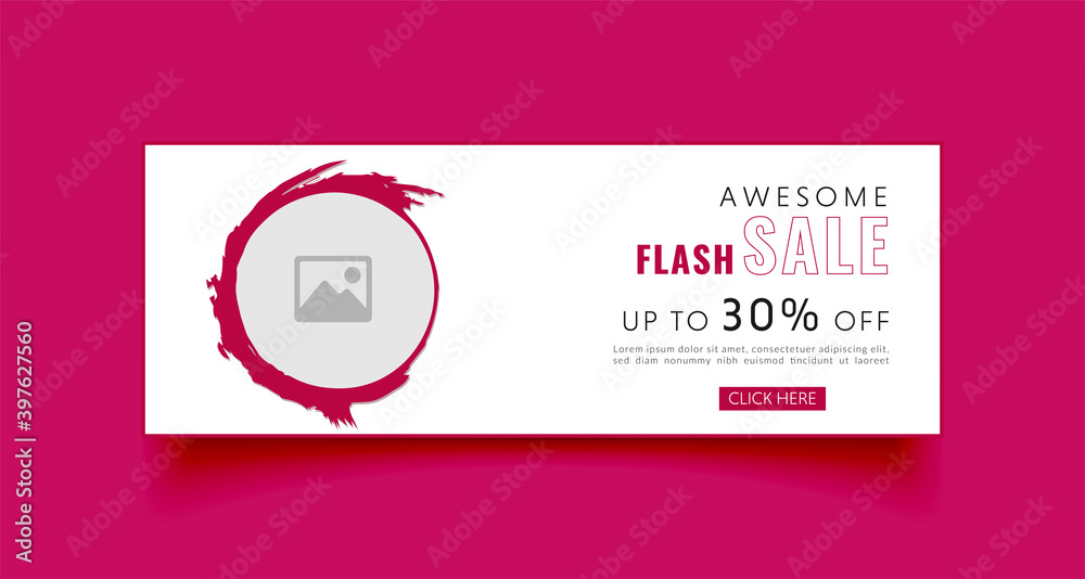 Canvas Prints flash sale facebook cover page timeline web ad banner template with photo place modern layout white 