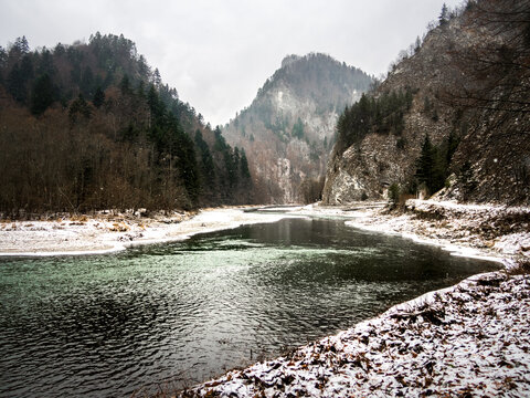 Dunajec River Gorge In Winter