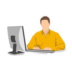 
office worker male character illustration