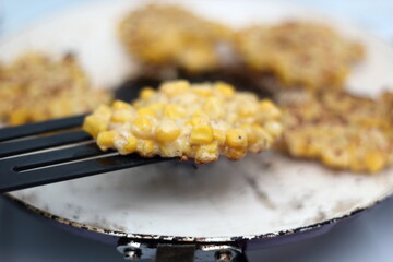 Frying Corn Pancakes