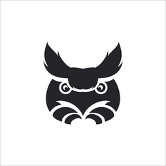 head owl logo design vector illustration template symbol with white background