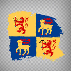 Flag Kalmar County  brush strokes. Flag of Kalmar County on transparent background for your web site design, app, UI. Sweden. EPS10. © katarinanh