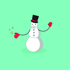 flat beauty snowman for christmas