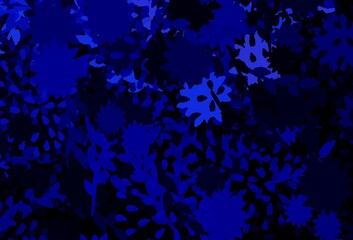 Fototapeta na wymiar Dark BLUE vector background with abstract shapes.
