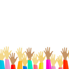 human hands volunteer isolate on white background.