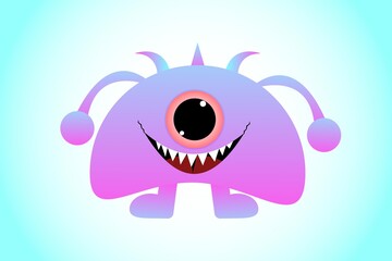 cute baby monster vector graphic illustration
