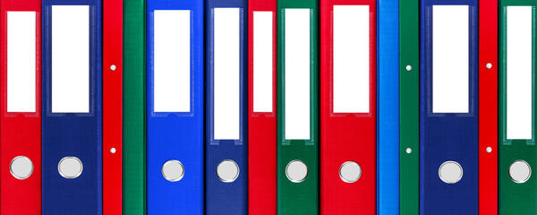 Colorful various file folders background