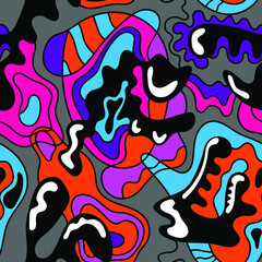 Abstract seamless backdrop with colorful hand drawn awesome pattern. Illustration for your crreative ideas