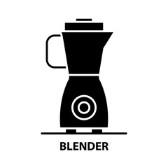 blender icon, black vector sign with editable strokes, concept illustration