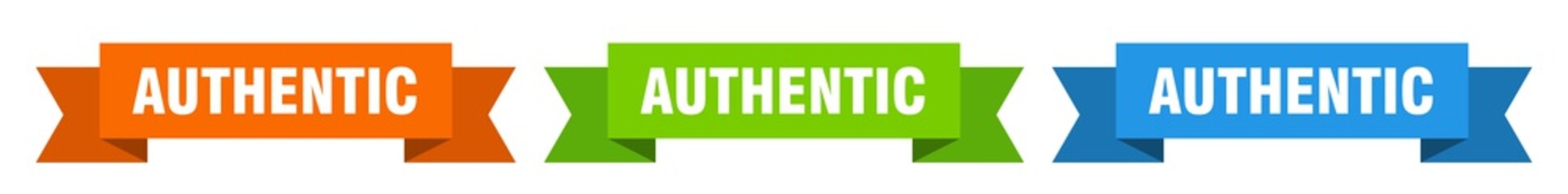 authentic ribbon. authentic isolated paper sign. banner