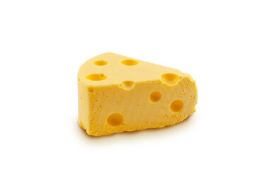 Piece of cheese cake isolated on white background with clipping path.