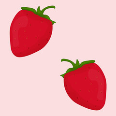 Red strawberries on a pink background. Seamless pattern. Bright illustration.