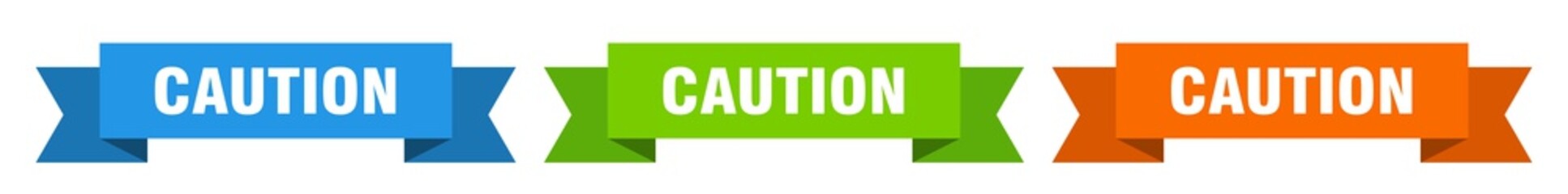 caution ribbon. caution isolated paper sign. banner