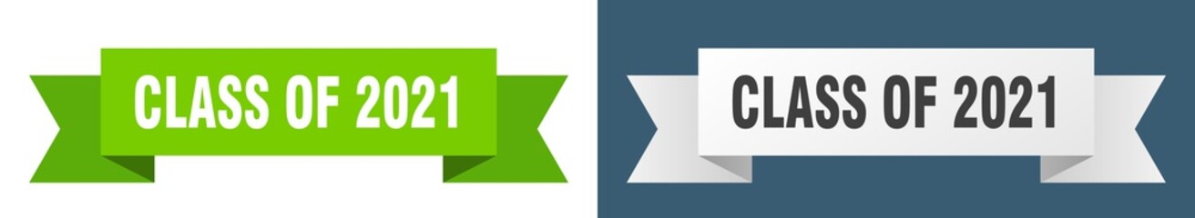 class of 2021 ribbon. class of 2021 isolated paper sign. banner