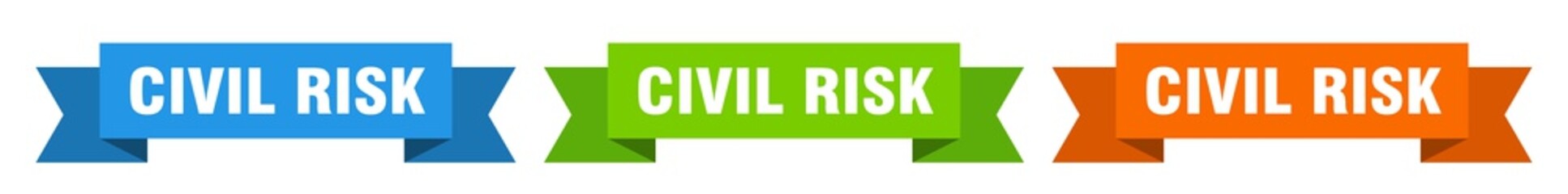 civil risk ribbon. civil risk isolated paper sign. banner