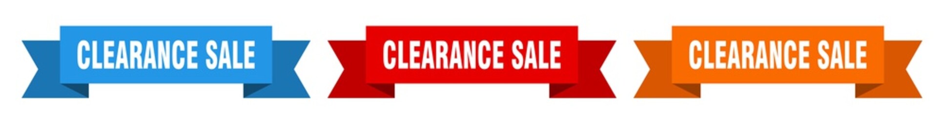 clearance sale ribbon. clearance sale isolated paper sign. banner