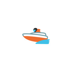Speedboat vector isolated icon illustration. Speedboat icon