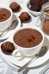 hot chocolate and sweets, vertical