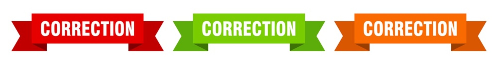 correction ribbon. correction isolated paper sign. banner