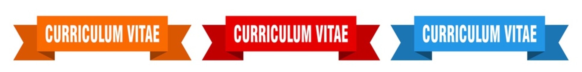 curriculum vitae ribbon. curriculum vitae isolated paper sign. banner