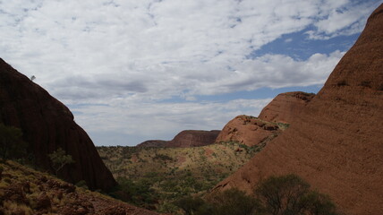 landscape with big orange mountains Kings Canyon Australia