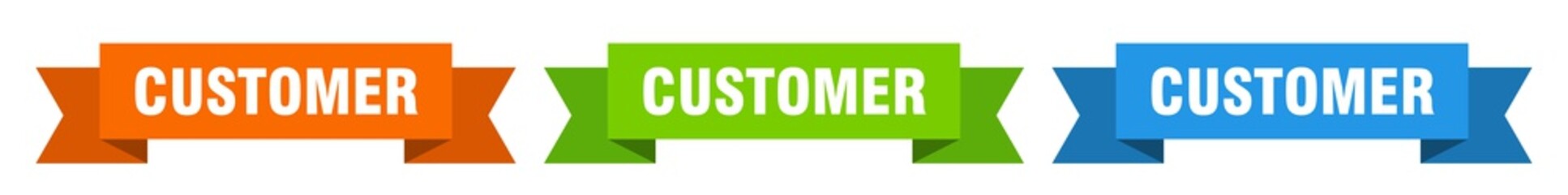 customer ribbon. customer isolated paper sign. banner