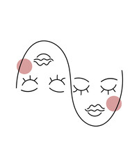 Poster with two female faces